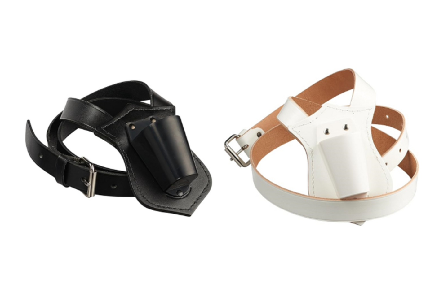 Single Flag Carrier, Leather Harness, Plastic Cup, Nickel Buckle