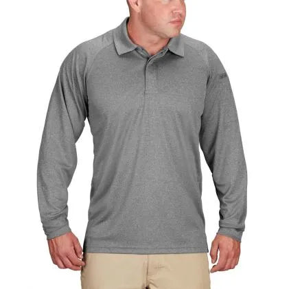 Propper Men's Snag Free Polo - Long Sleeve (Heather Grey)