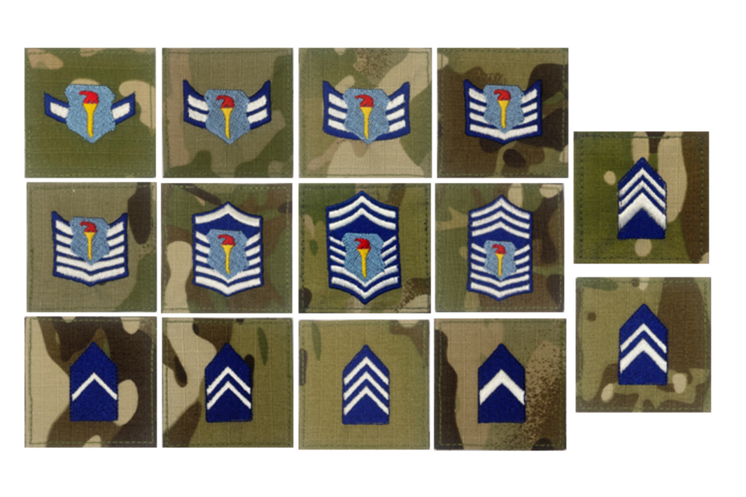 Air Force OCP Cadet Ranks Patches w/ Hook Backing – Mil-Bar