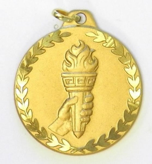 E-Series Medal - Gold Achievement w/ Torch in Hand