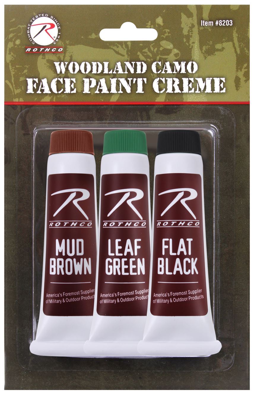 Tactical Camouflage Face Paint Crème Tubes - 3pkc (5 per pack)