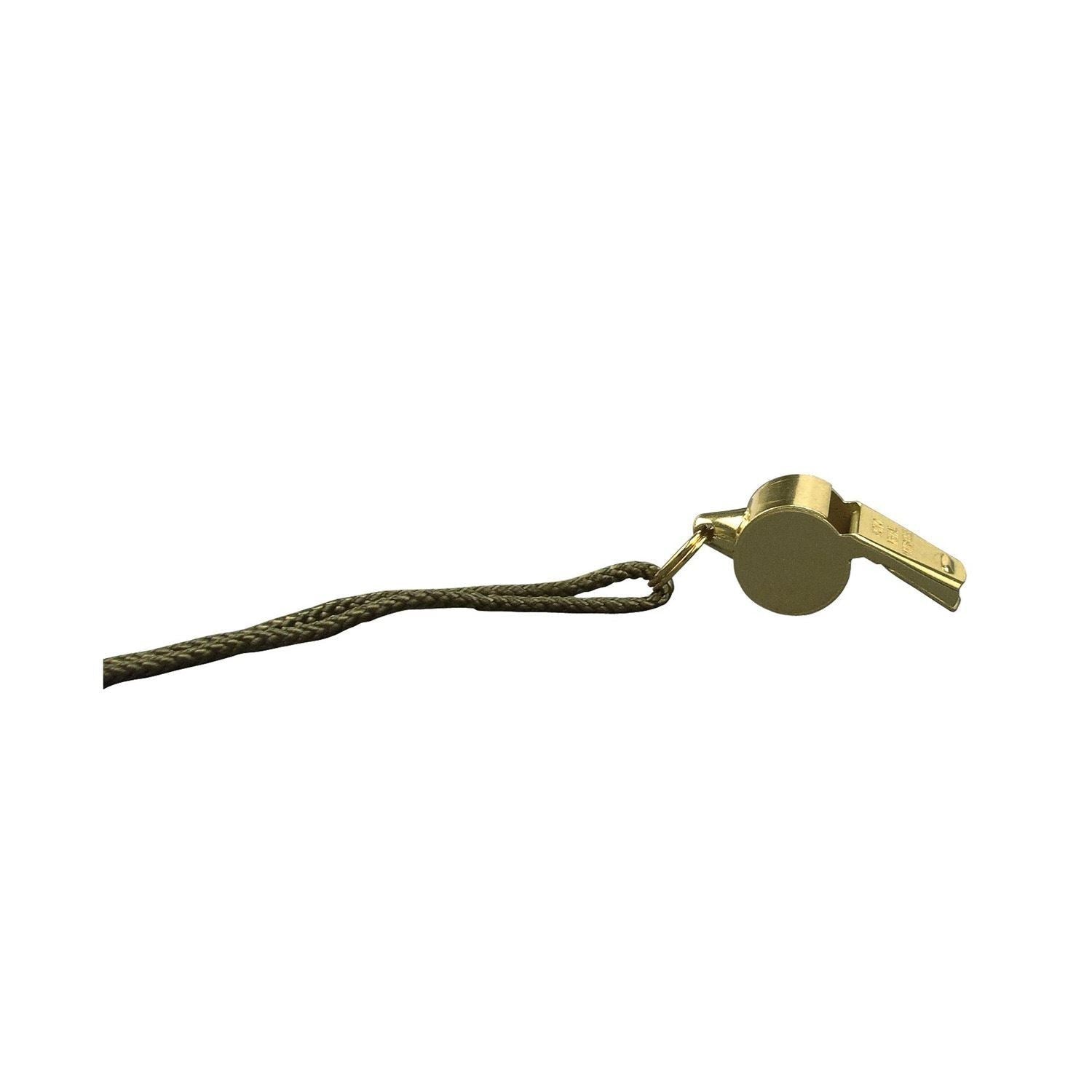 GI Style Police Whistle - Brass Finish, (15 Per Pack)