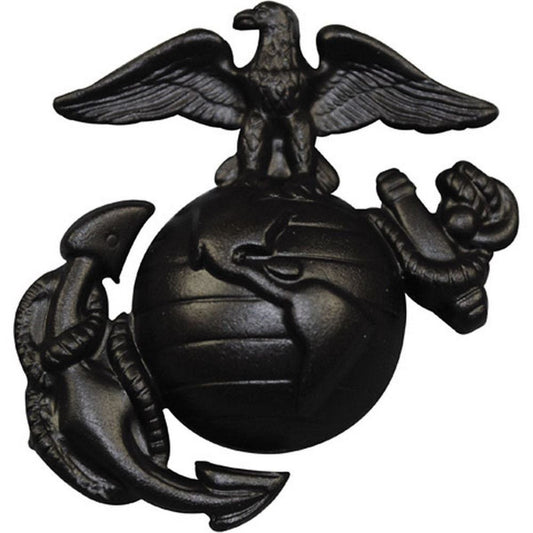 USMC Enlisted Service Cap Device, Subdued Black