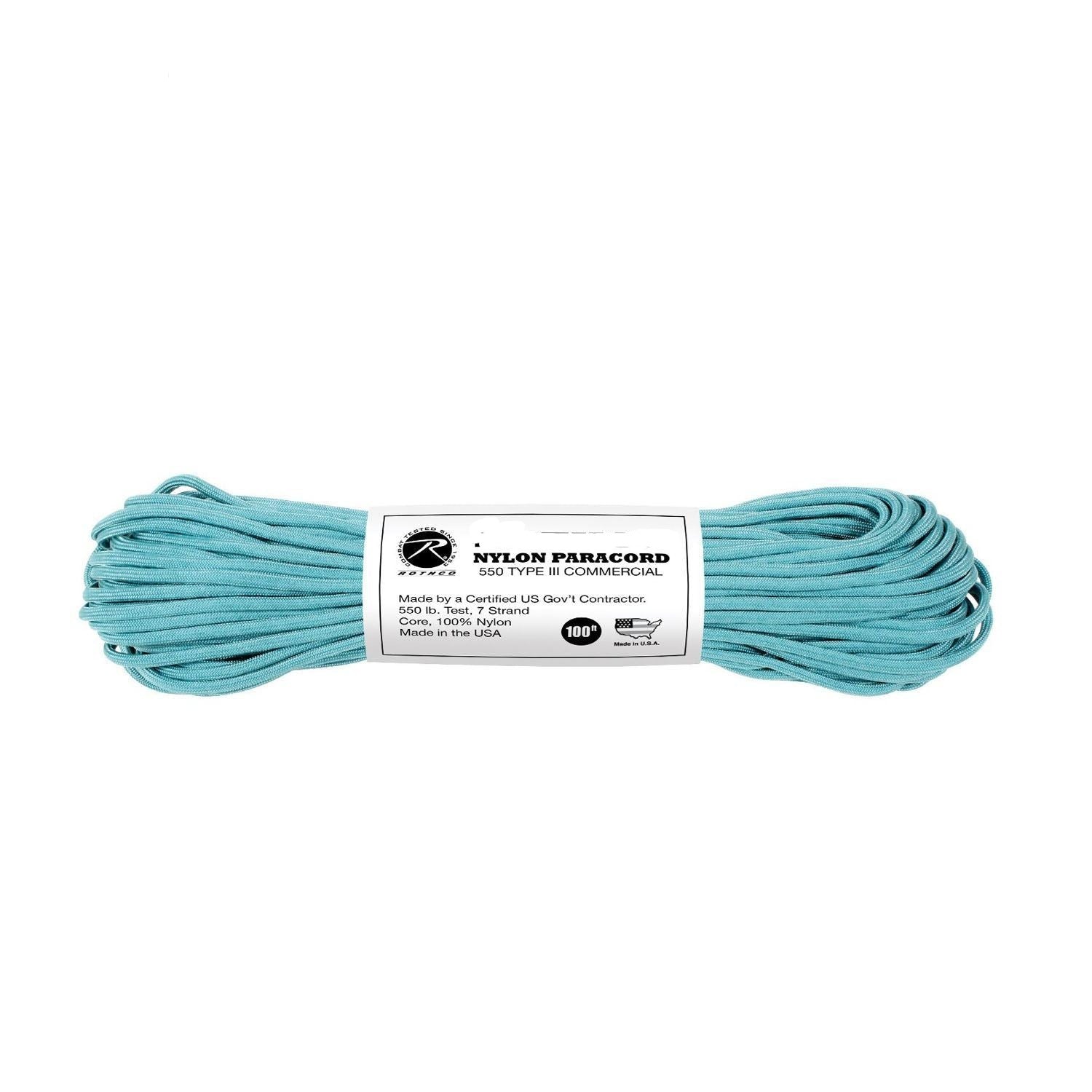 Nylon Paracord Type III 550 LB 100 FT Color : Turquoise (5 per pack)