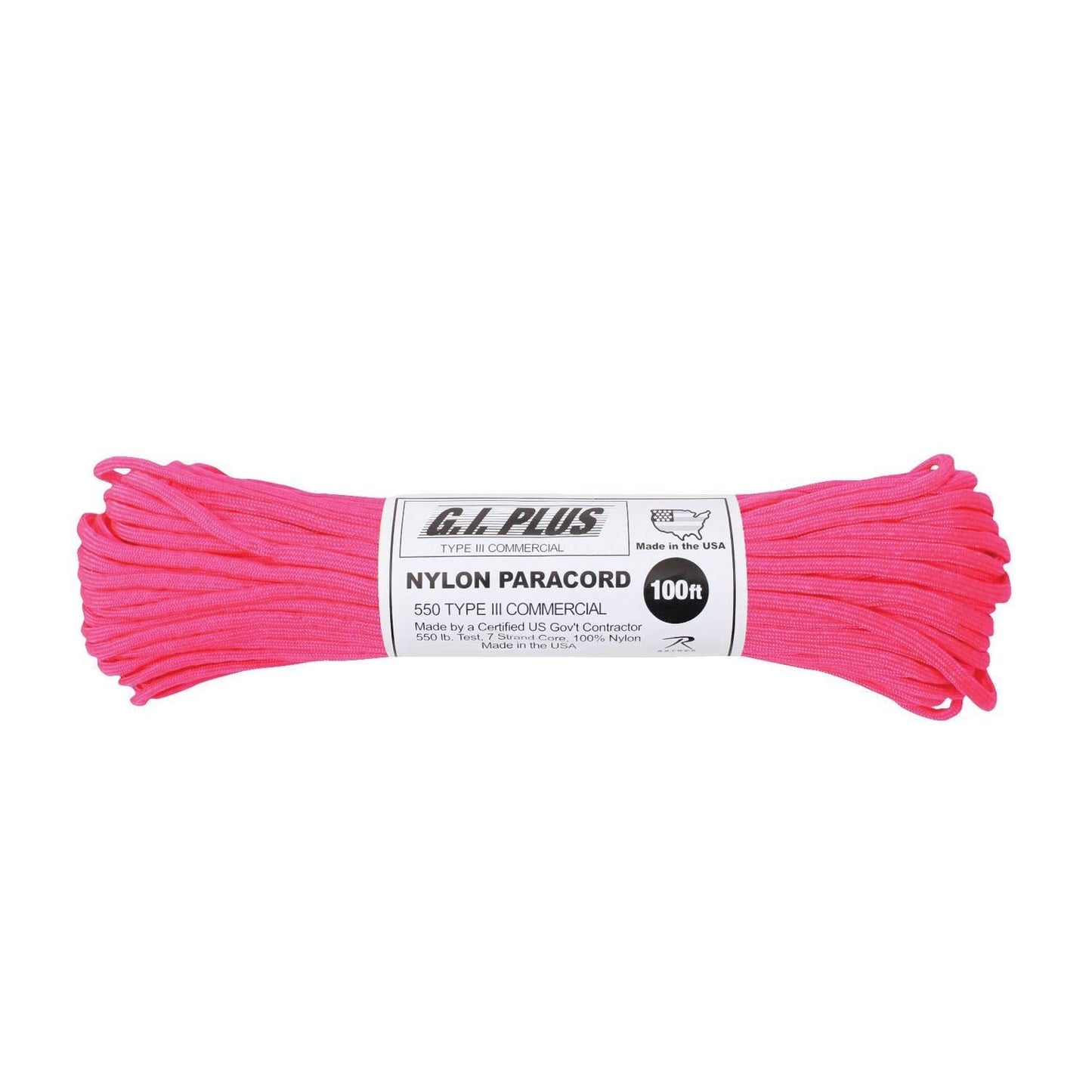 Nylon Paracord Type III 550 LB 100 FT Color : Neon Pink (5 per pack)