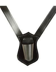 Single Flag Carrier, Black Clarino Harness, Plastic Cup, Nickel Buckle