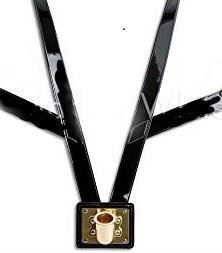 Double Harness, Honor Guard, Flag Carrier, Black Clarino Harness, Brass Cup & Plate