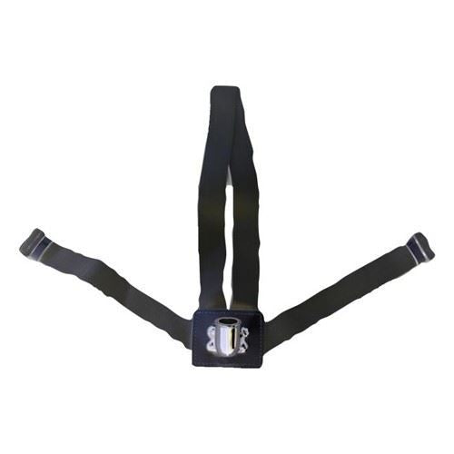 Double Flag Carrier,  Black Leather Harness, Nickel Cup & Buckles