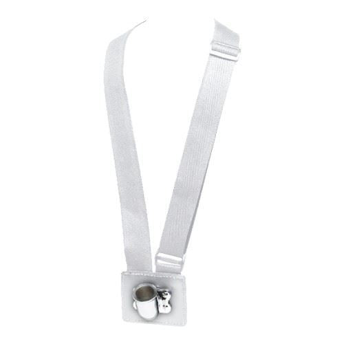 Single Flag Carrier, White Web Harness, Nickel Cup, Vinyl Buckle