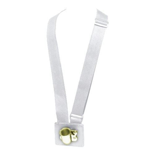 Single Flag Carrier, White Web Harness, Brass Cup, Vinyl Buckle