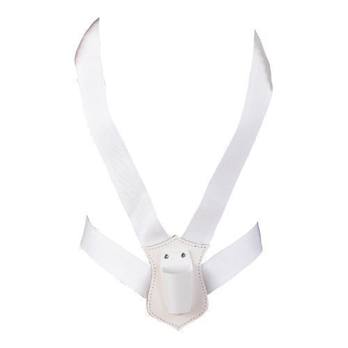 Double Flag Carrier, White Web Harness, Plastic Cup, Vinyl Buckles