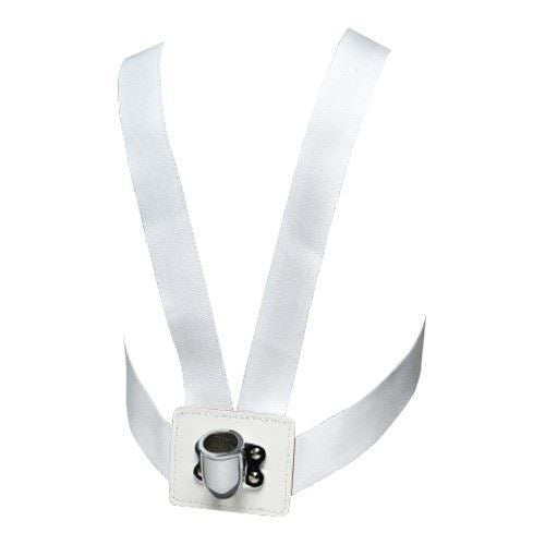 Double Flag Carrier, White Web Harness, Nickel Cup, Vinyl Buckles