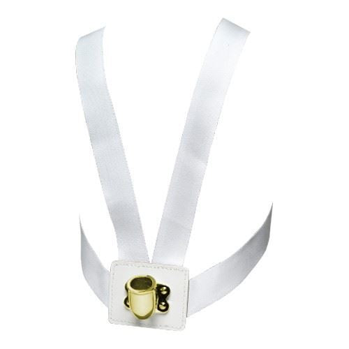 Double Flag Carrier, White Web Harness, Brass Cup, Vinyl Buckles