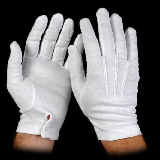 White Snap Wrist Gloves