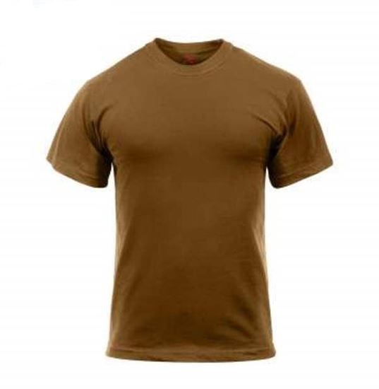 Solid Brown Poly/Cotton Military T-Shirt - 2XL (5 Per Pack)