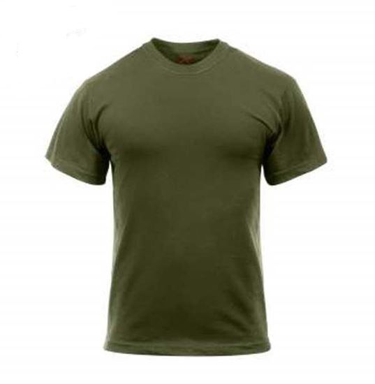 Solid Color Poly/Cotton Military T-Shirt - Olive Drab, 4XL  (5 Per Pack)