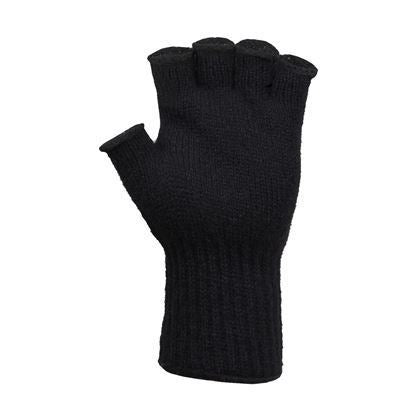 Tactical Fingerless Wool Gloves Color : Black (5 per pack)