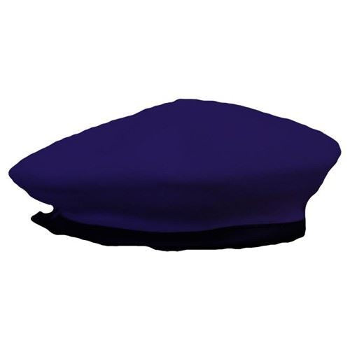 Navy Blue Military Beret Unlined with Leather Sweatband