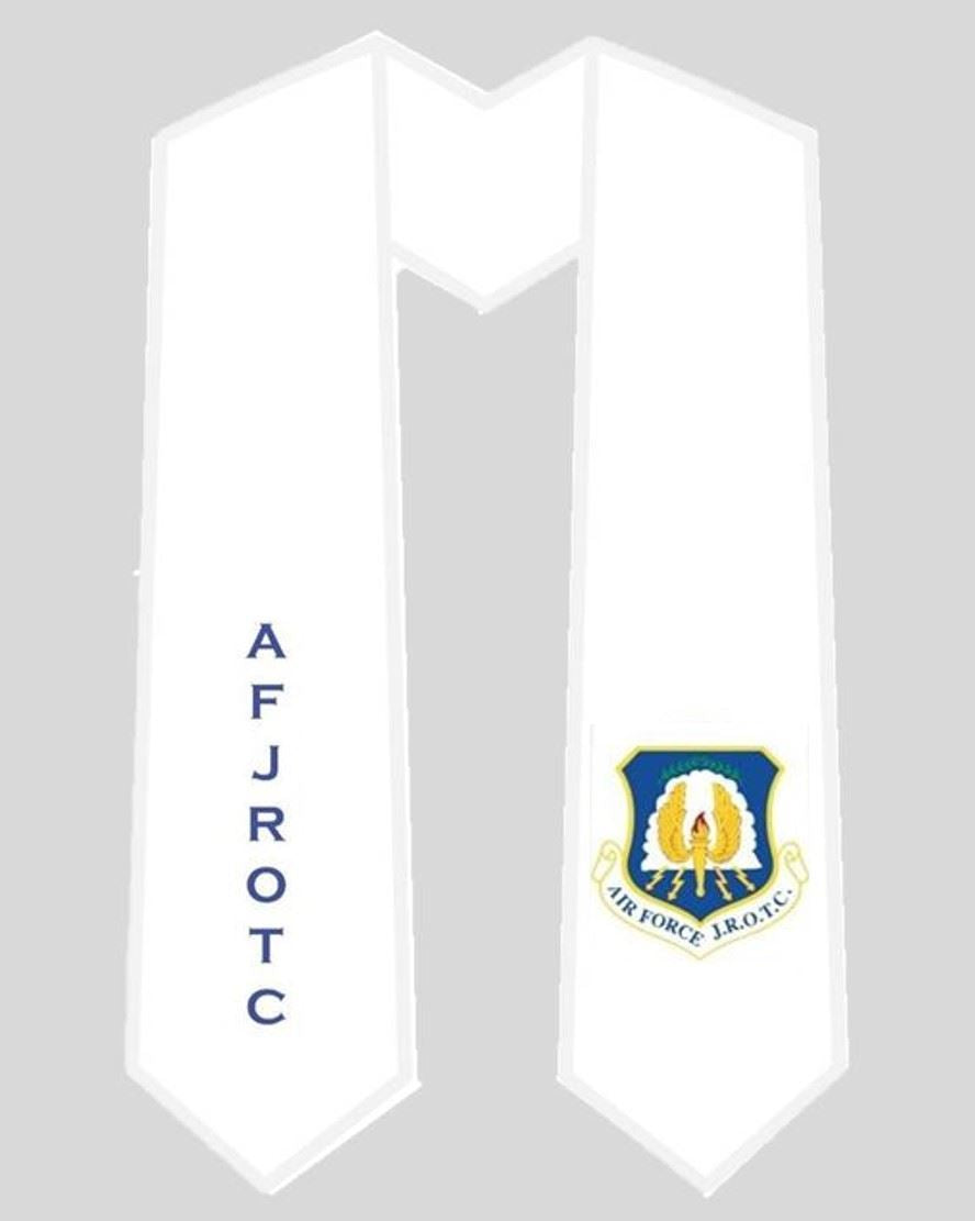 AFJROTC White Graduation Stole – Mil-Bar