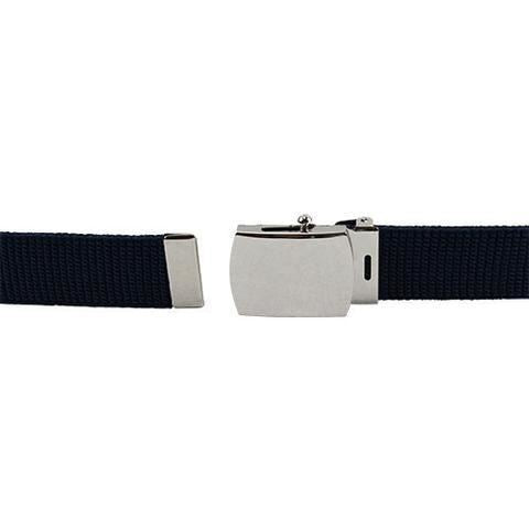 AF Blue Elastic Complete Belt Set - Female 1" w/ mirror buckle and belt tip