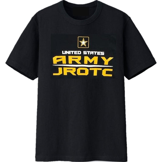 Black JROTC Short Sleeve Cotton Spirit T-Shirt, USA Made