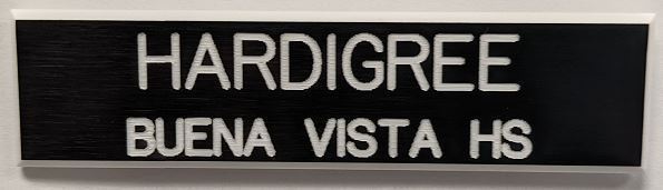 Navy Name Plate 2 lines engraved (3/4" x 3") (NO Emblem) (Top line max 13 Chars, Second Line max 18 Chars)
