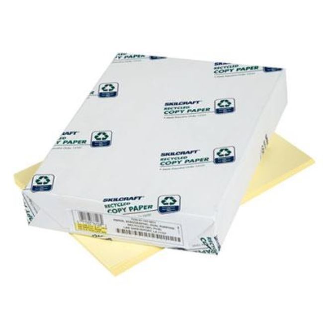 COPY PAPER, 8-1/2 X 11, 20LB, YELLOW, 5000 SHEETS/CARTON (1 per pack)