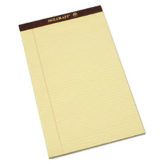 LEGAL PAD, LEGAL RULE, 8 1/2 X 14, CANARY, 50 SHEETS, 1 DOZEN (5 Doz. per pack)