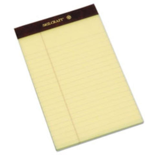 LEGAL PAD, LEGAL RULE, 5 X 8, CANARY, 50 SHEETS, 1 DOZEN (5 Doz. per pack)
