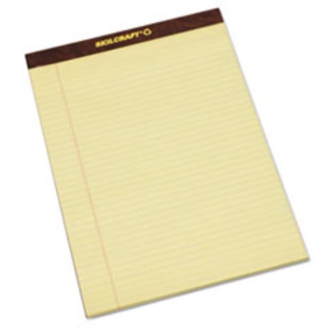 LEGAL PAD, LEGAL RULE, 8 1/2 X 11 3/4, CANARY, 50 SHEETS (5 Doz. per pack)