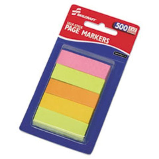 SELF-STICK TABS/PAGE MARKERS, 2", 500CT SHEETS PER PACK (10 PER PACK)
