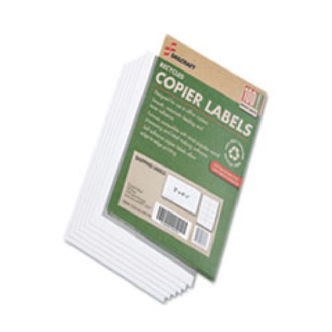 RECYCLED COPIER LABELS, 2 X 4-1/4, WHITE, 1000 LABELS/BOX (5 PER PACK)