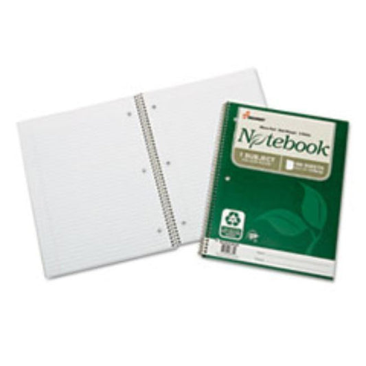 RECYCLED NOTEBOOK, COLLEGE RULE, 11 X 8 1/2, WHITE, 100/PAD, 3/PK, (5 PER PACK)