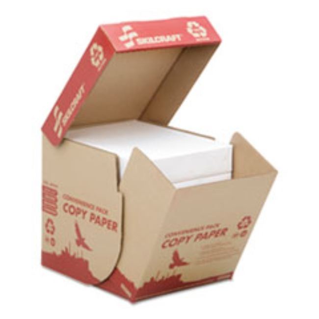RECYCLED COPY PAPER, 8 1/2 X 11, 2500 REAMED SHEETS/BOX, (5 BOXS PER PACK)