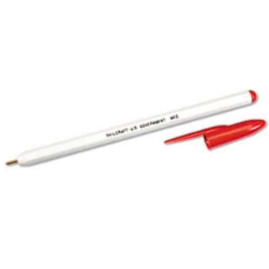 BALLPOINT STICK PEN, RED INK, MEDIUM, DOZEN (10 Doz. per pack)