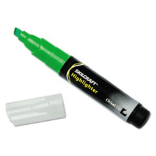 LARGE FLUORESCENT HIGHLIGHTER, CHISEL-TIP, GREEN, DOZEN (5 Doz. per pack)