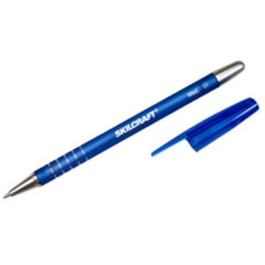 RUBBERIZED REFILLABLE BALLPOINT STICK PEN, BLACK INK, MEDIUM, DZ.  (5 per pack)