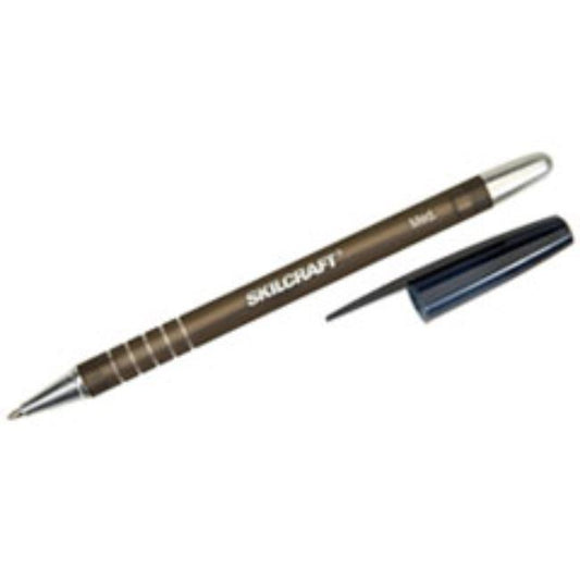 RUBBERIZED REFILLABLE BALLPOINT STICK PEN BLUE INK MEDIUM, DZ (5 Dozen per pack)