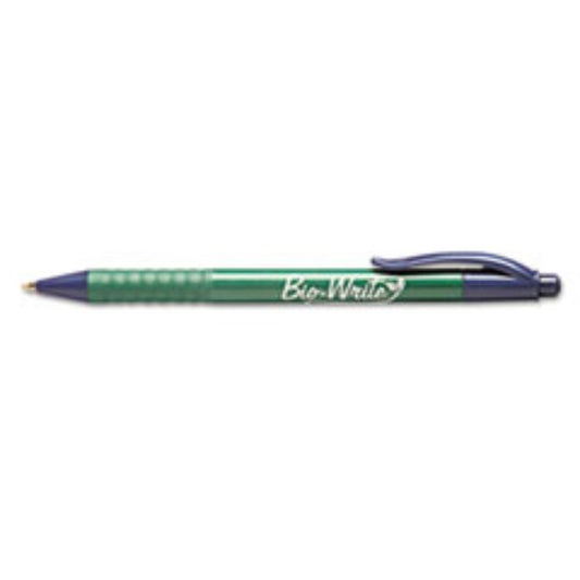 BIO-WRITE BALLPOINT RETRACTABLE PEN, BLUE INK, MED. (5 DOZEN PER PACK)