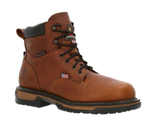 ROCKY IRONCLAD USA MADE WATERPROOF WORK BOOTS, BROWN