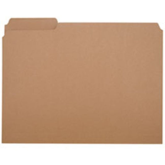 MEDIUM-DUTY FILE FOLDER, 1/3 CUT, LETTER, BROWN, 100ct BOX (5 boxes per pack)