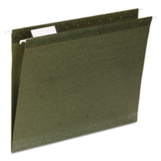 HANGING FILE FOLDER, LETTER SIZE, 1/3 TAB CUT, GREEN, 25ct Bx (5 boxes per pack)