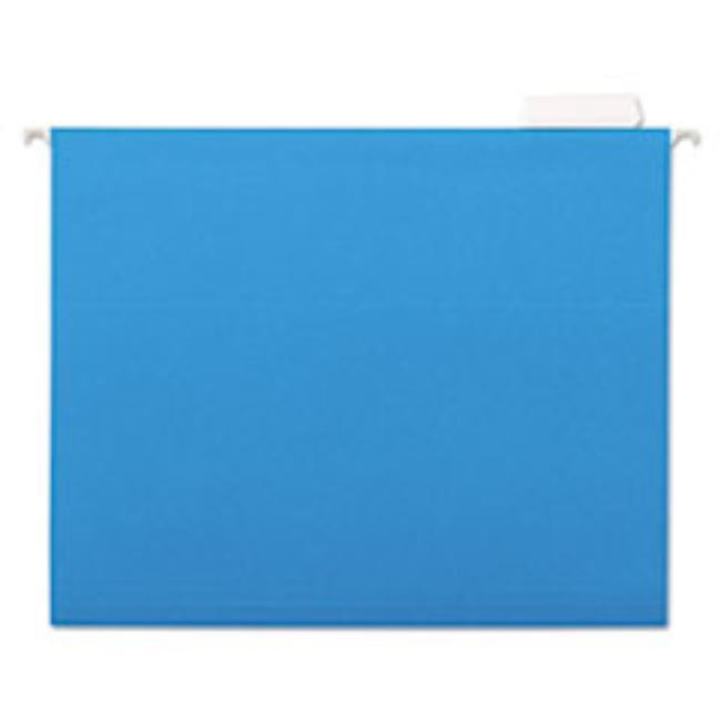 HANGING FILE FOLDER, LETTER SIZE, 1/5 CUT TOP TABS BLUE, 25ct (5 boxes per pack)