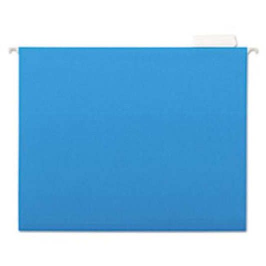 HANGING FILE FOLDER, LETTER SIZE, 1/5 CUT TOP TABS BLUE, 25ct (5 boxes per pack)