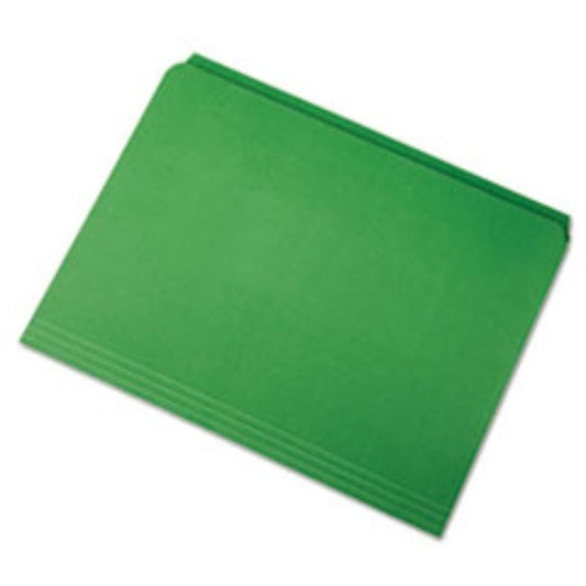 STRAIGHT CUT FILE FOLDERS, GREEN, LETTER, 100CT/BOX (5 BOXES PER PACK)