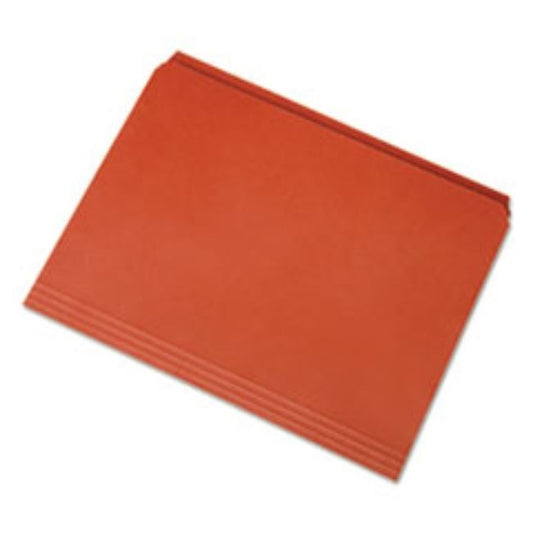 STRAIGHT CUT FILE FOLDERS, ORANGE, LETTER, 100CT/BOX (5 BOXES PER PACK)