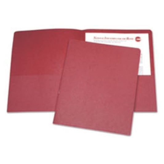 DOUBLE POCKET PORTFOLIO, LETTER SIZE, RED, 25CT/BOX (5 BOXES PER PACK)