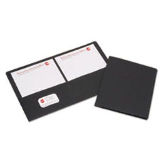 DOUBLE POCKET PORTFOLIO, LETTER SIZE, BLACK, 25CT/BOX (5 BOXES PER PACK)