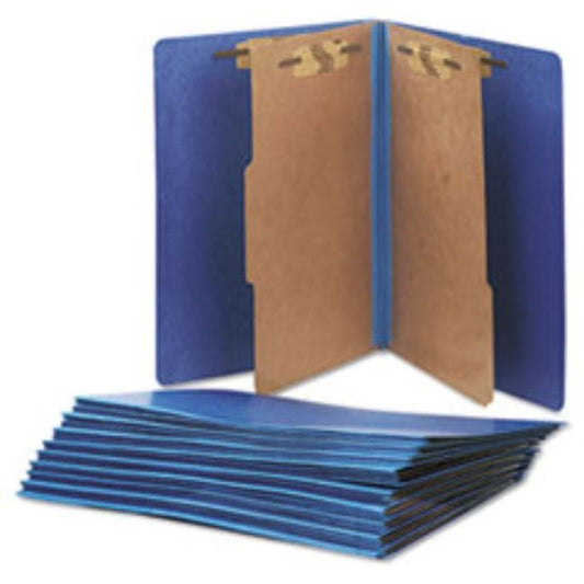 TOP TAB CLASSIFICATION FLDRS, LTR, 6-SECTION, DK BLUE, 10/BX (5 BOXES PER PACK)