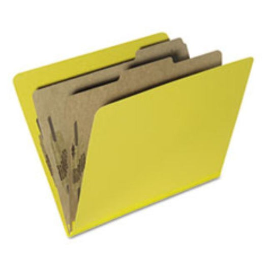 TOP TAB CLASSIFICATION FLDRS, LTR, 6-SECTION, YELLOW, 10/BX (5 BOXES PER PACK)